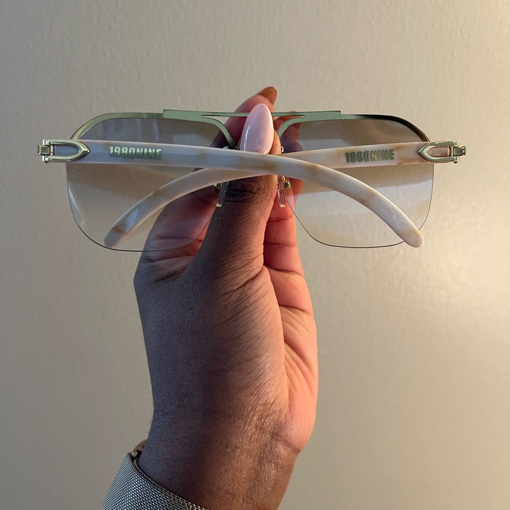 Gold Rimless Sunglasses - Picture 2 of 3